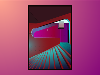 Freetime Illustration aesthetics building illustration vaporwave