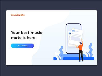 Soundmate landing page illustration landing page minimal website