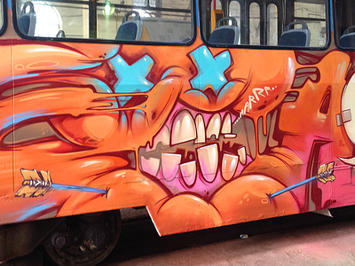 Tram art graffiti spraypaint tram