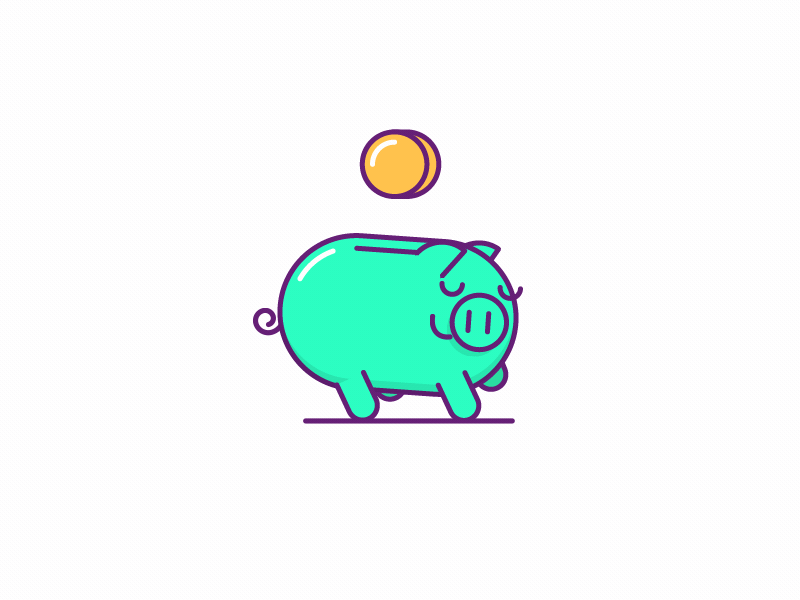 Piggy running cycle animation bulb cycle flat fresh light motion graphics running simple stoke stroked walking