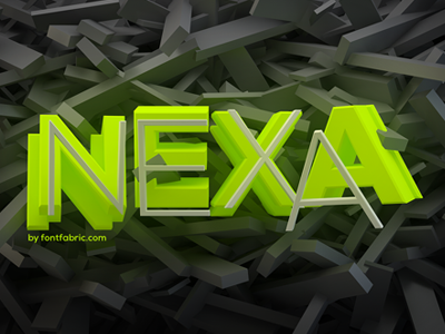 Nexa 3d animation experimental font font fabric nexa