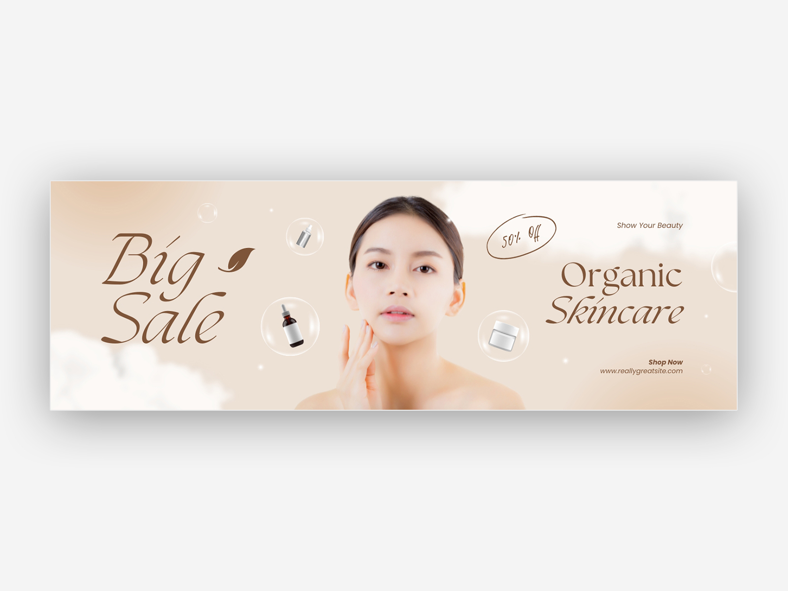 Aesthetic Minimalist Big Sale Skincare - Banner By Nafastudio On Dribbble