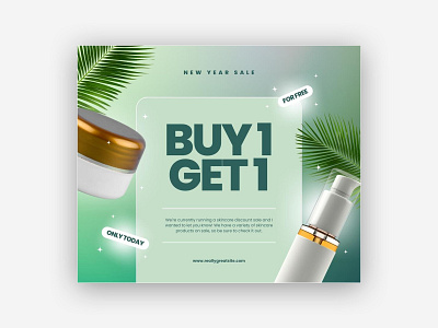 Skincare Promo Social Media Post - Exploration ads advertising banner branding design facebook post gradient graphic design green organic promo skincare social media post