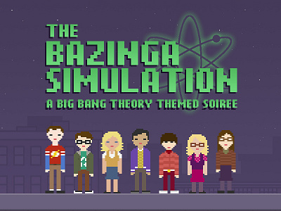 Big Bang party invite 8bit big bang character illustration pixel steve bullock