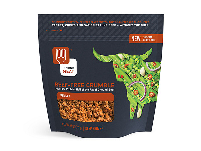 Beyond Meat Feisty beef beyond meat cow food packaging pouch steve bullock vegan