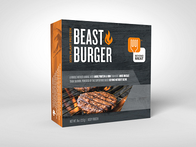 Beast Burger beyond meat burger flame icon packaging steve bullock texture vegan