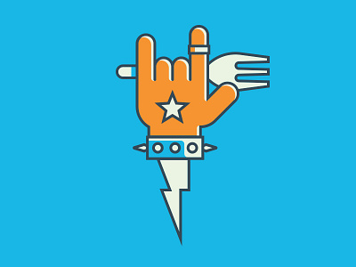 Fork Yeah fork hand illustration lightning poster rock spikes star steve bullock