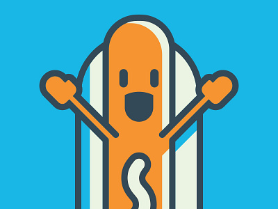 Foot Long Freddy character cute face hotdog illustration poster steve bullock