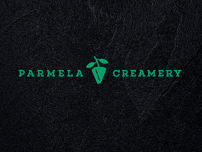 Parmela Creamery identity badge cheese crest identity leaf logo nuts steve bullock tree vegan