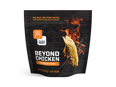 Beyond Meat Flame Bag beyond meat chicken fire flame packaging steve bullock texture vegan vegetarian