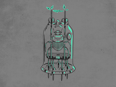 Vacuume Tube Beetle illustration sketch steve bullock tube vector