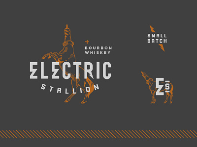 Electric Stallion Identity bourbon electric horse lightning logo steve bullock whiskey