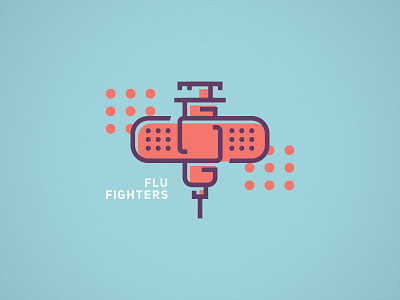 Flu Fighters bandage flu icon illustration logo steve bullock syringe