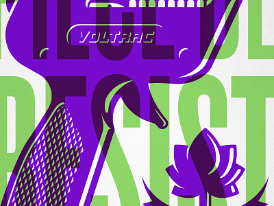 Voltrac electric illustration lotus overprint poster steve bullock