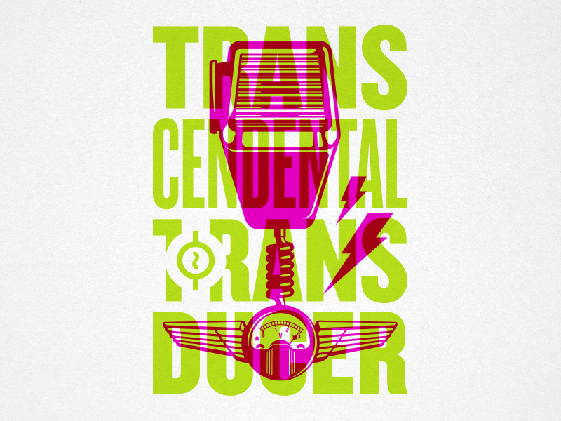 Transcendental Transducer steve bullock badge gauge vector screenprint poster overprint microphone illustration electric