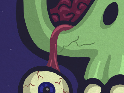 Stoopid Zombies brain eye illustration skull steve bullock zombie
