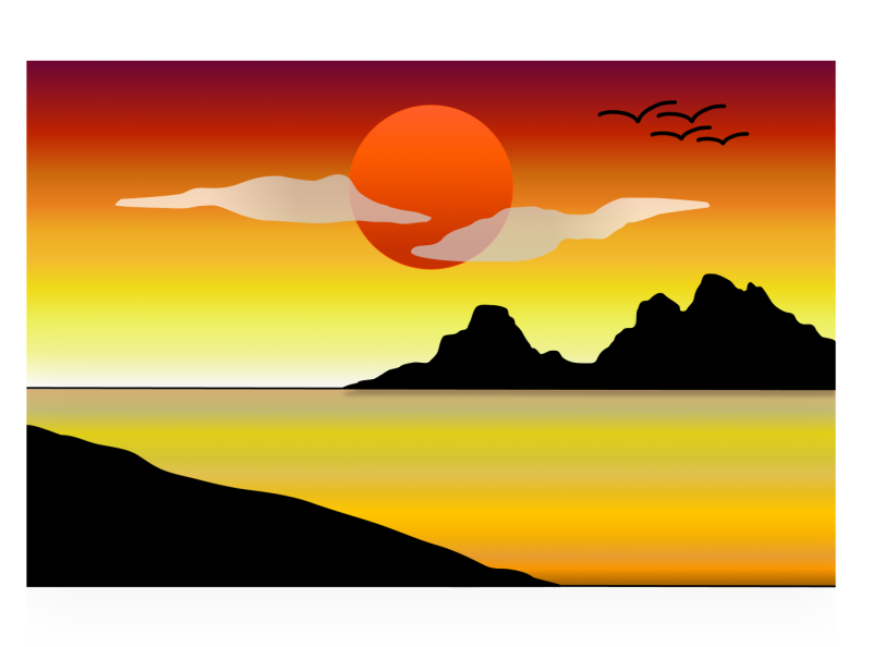 Winter Morning Landscape at Sunrise. Children`s Drawing Stock Illustration  - Illustration of mountains, dawn: 208283680