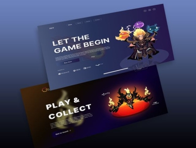 Game Landing Hero Page Design. app branding graphic design illustration logo ui ux