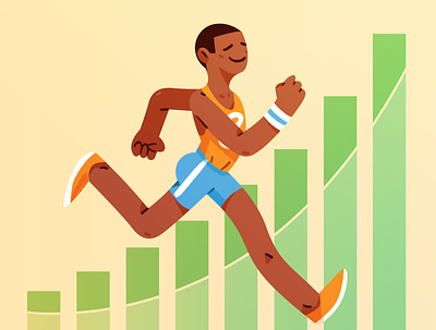 Athletic Measurement athlete character design editorial happy healthcare illustration run running sports texture