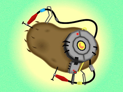 Potato Battery battery glados grain illustration portal potato power vector