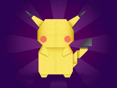 Origami Pikachu fold illustration origami paper pikachu pokemon texture vector