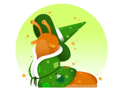 Wizard Slug character illustration magic slime slug vector wizard