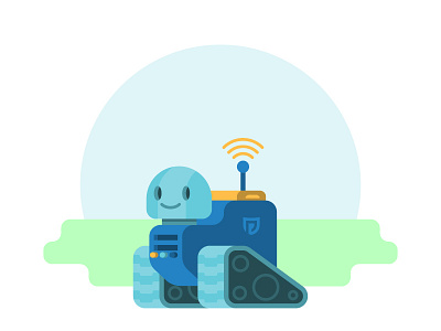 FreeBot character free happy illustration pricing proxy robot server wifi