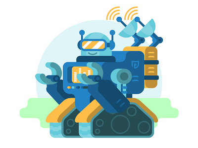 EliteBot bot character digital happy illustration internet proxy robot server technology vector web