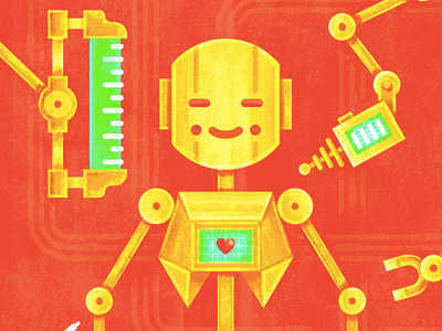 Character Design with Story character design education heart illustration operation robot skillshare technology texture