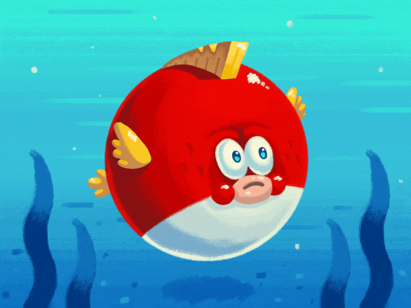 Cheep Cheep Loop bubbles fins fish mario nintendo ocean seaweed swim water