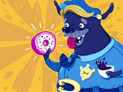 Character Design: Create a Character from any Animal cartoon character design dog donut illustration officer police skillshare