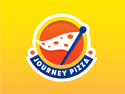 Journey Pizza delicious destination flag gradient logo mule pizza pole quest shadow slice sticker