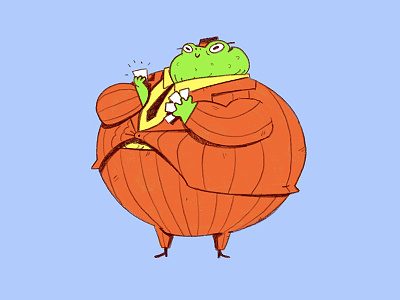 Gambler cards cartoon character design fat frog monster quest suit zoot