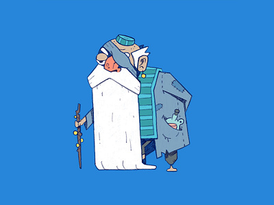 Village Elder cartoon character design elder elderly fantasy man old quest