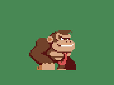 Donkey Kong ape character diddy game game art game dev gorilla illustration mario monkey nintendo nintendo switch pixel pixel animation pixel art smash bros ultimate
