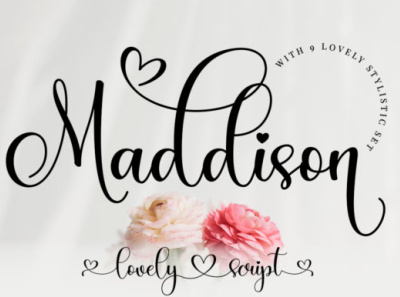 Maddison Font 3d animation apparel fonts birthday cards fonts branding craft fonts graphic design logo motion graphics ui