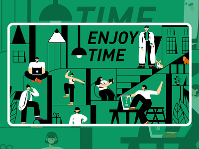 enjiy time illustration ui 设计