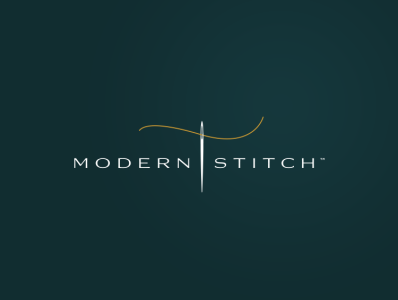 Modern Stitch branding clean design gold logo logo design needle thread