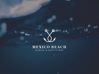 Mexico Beach Marina Logo fish fishing hooks florida logo design typography