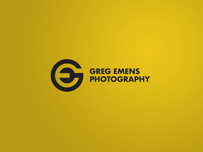 Greg Emens Photography black icon logo design negative space photography typography yellow