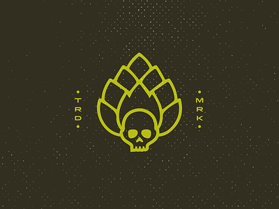 Hop Skull beer halftone hops skull trademark