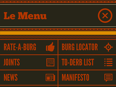 Burger Derby App – menu detail