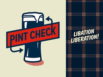 Pint Check app beer brand brew icon logo plaid retro study