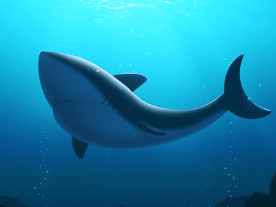 Shark blue fish illustration sea shark