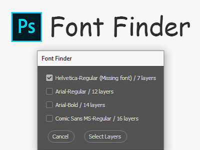 FontFinder for Photoshop extension find font free photoshop plugin script