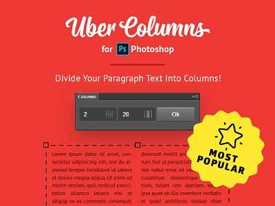UberColumns Extension for Photoshop add on addon columns extension panel photoshop plug in plugin script text tool typography