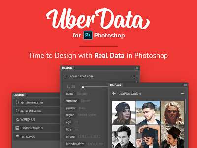 UberData Extension for Photoshop add on addon data design extension panel photoshop plug in plugin real data script
