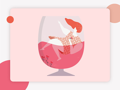 sweet girl girl illustration pink sweet wine