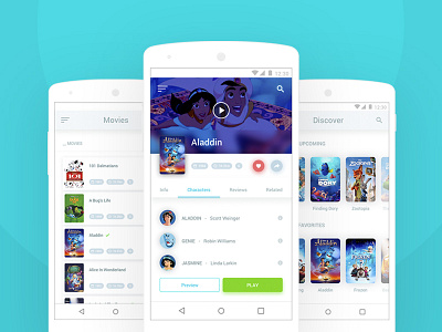 Disney Movies Anywhere - Mobile App Redesign android app disney interface movies ui