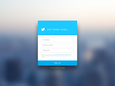 Daily UI - #001 - Sign Up challenge dailyui day 001 interface sign up twitter ui